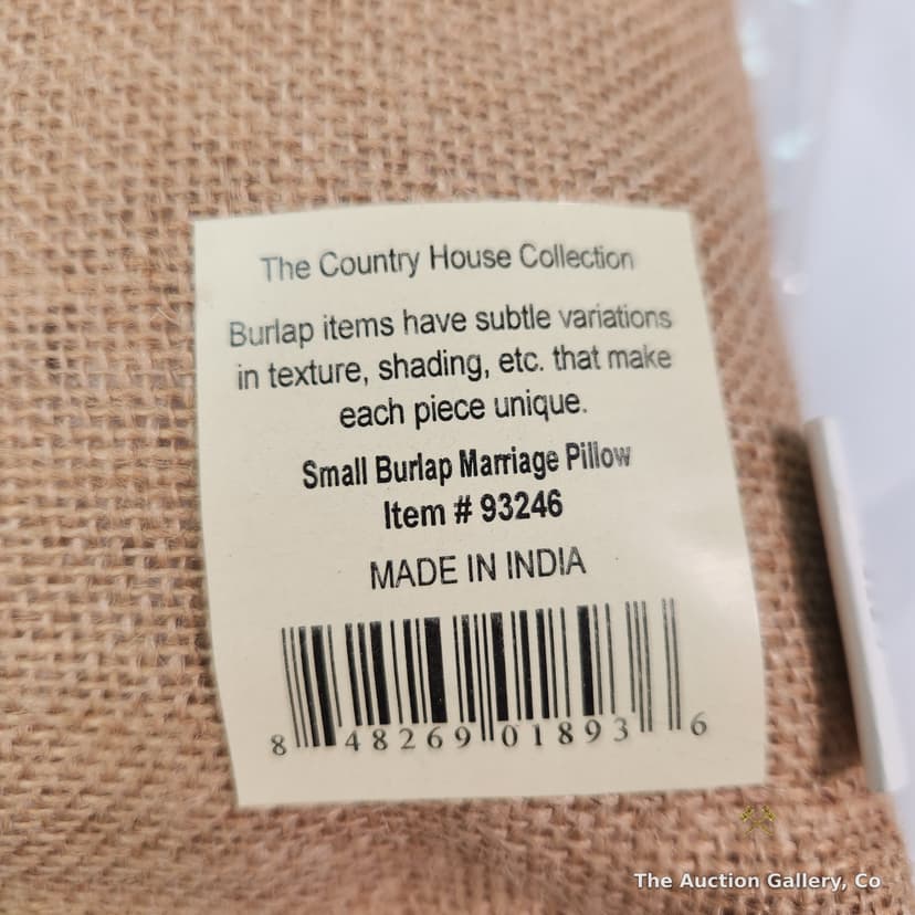 Country House Collection Small Burlap Marriage Pillows, Set of 5, New β photo 3