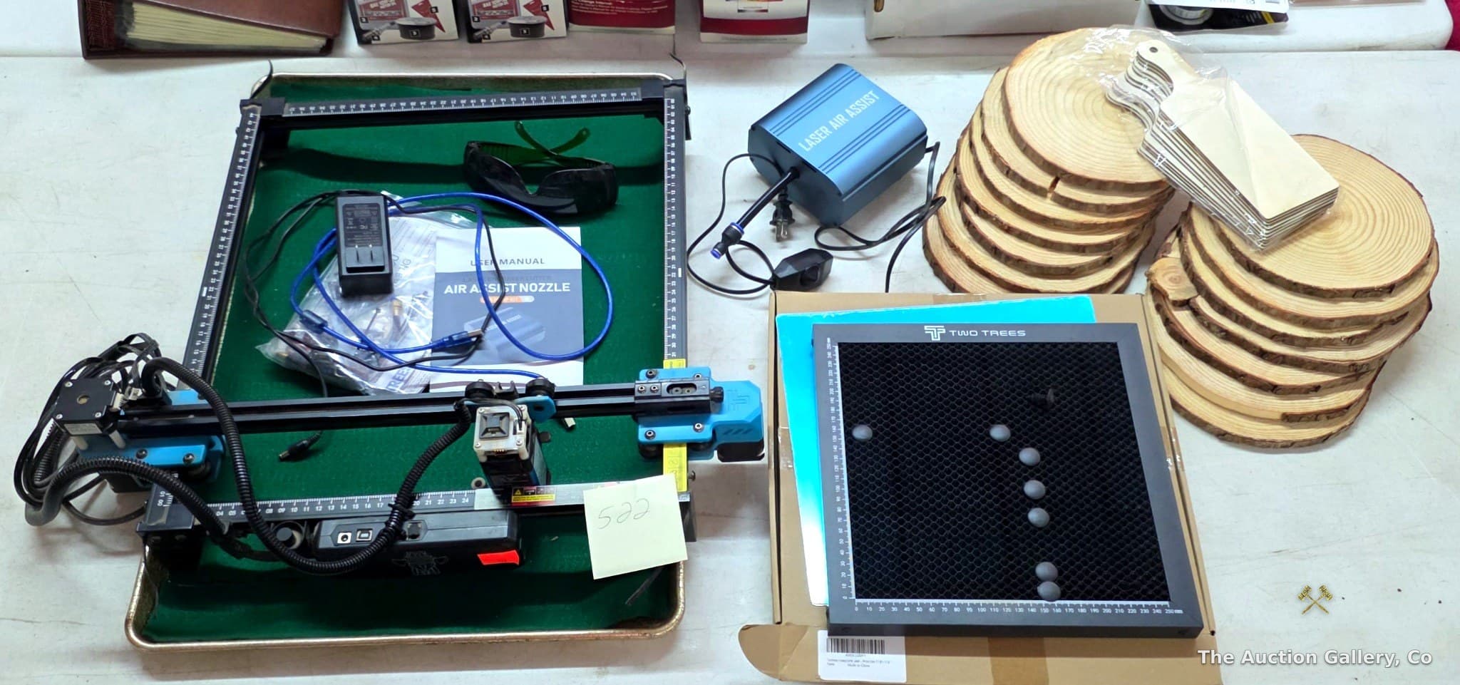 Two Trees TTS-55 Pro Laser Engraver with Air Assist, Honeycomb Bed & Blanks