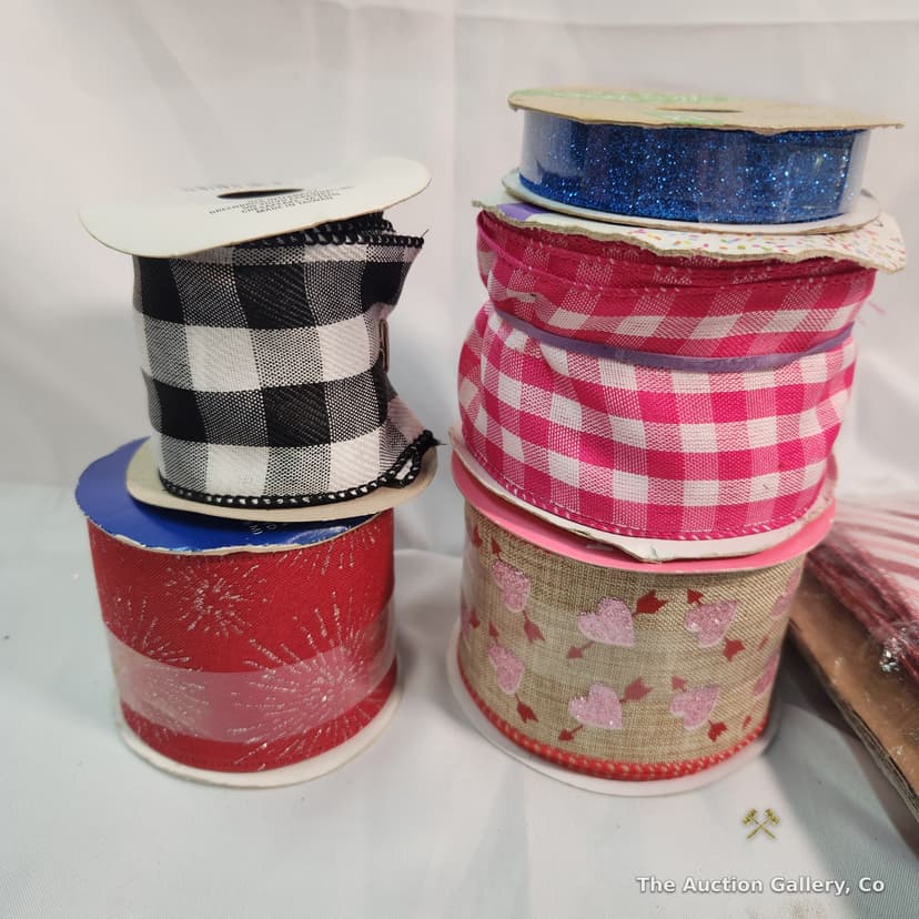 Large Craft Ribbon, Tulle & Mesh Lot β Glitter, Wired, Decorative Mesh β photo 3
