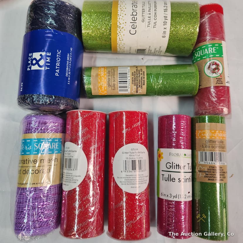 Large Craft Ribbon, Tulle & Mesh Lot β Glitter, Wired, Decorative Mesh β photo 4