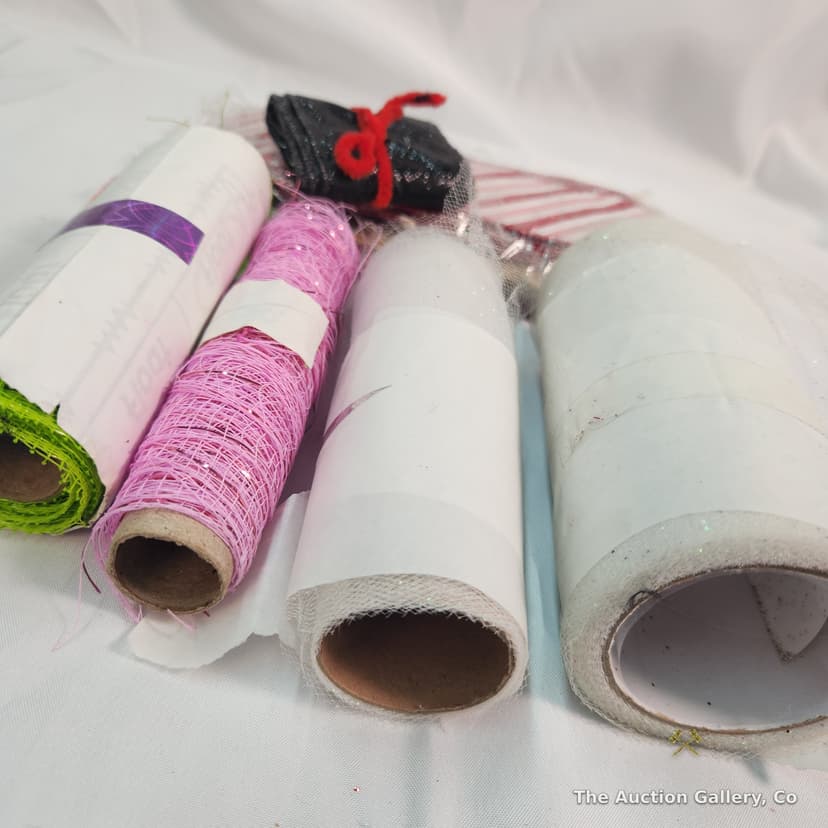 Large Craft Ribbon, Tulle & Mesh Lot β Glitter, Wired, Decorative Mesh β photo 7
