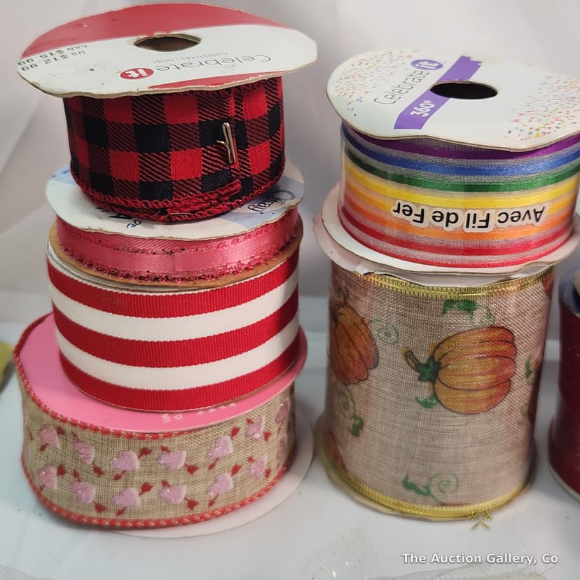 Large Craft Ribbon, Tulle & Mesh Lot β Glitter, Wired, Decorative Mesh β photo 2