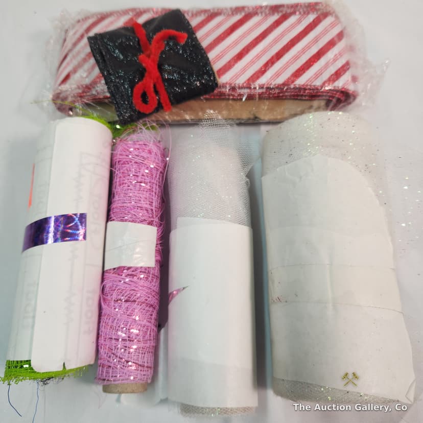 Large Craft Ribbon, Tulle & Mesh Lot β Glitter, Wired, Decorative Mesh β photo 6