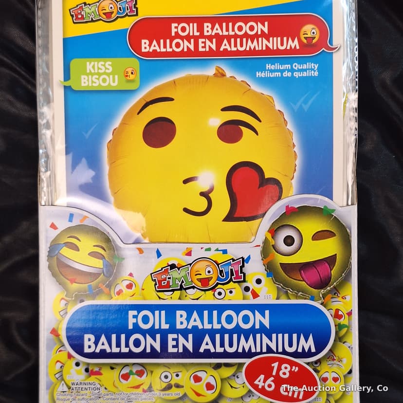 Emoji Kiss Foil Balloons, 3 Boxes of 24 (72 Total) โ photo 2