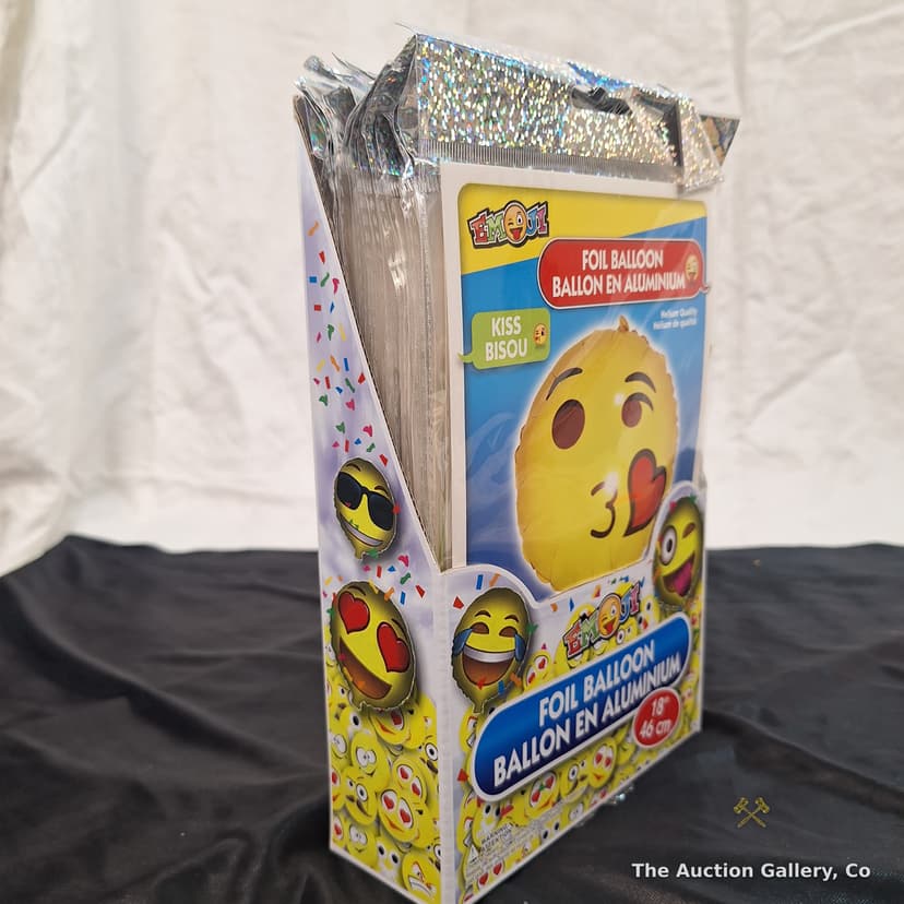 Emoji Kiss Foil Balloons, 3 Boxes of 24 (72 Total) โ photo 3