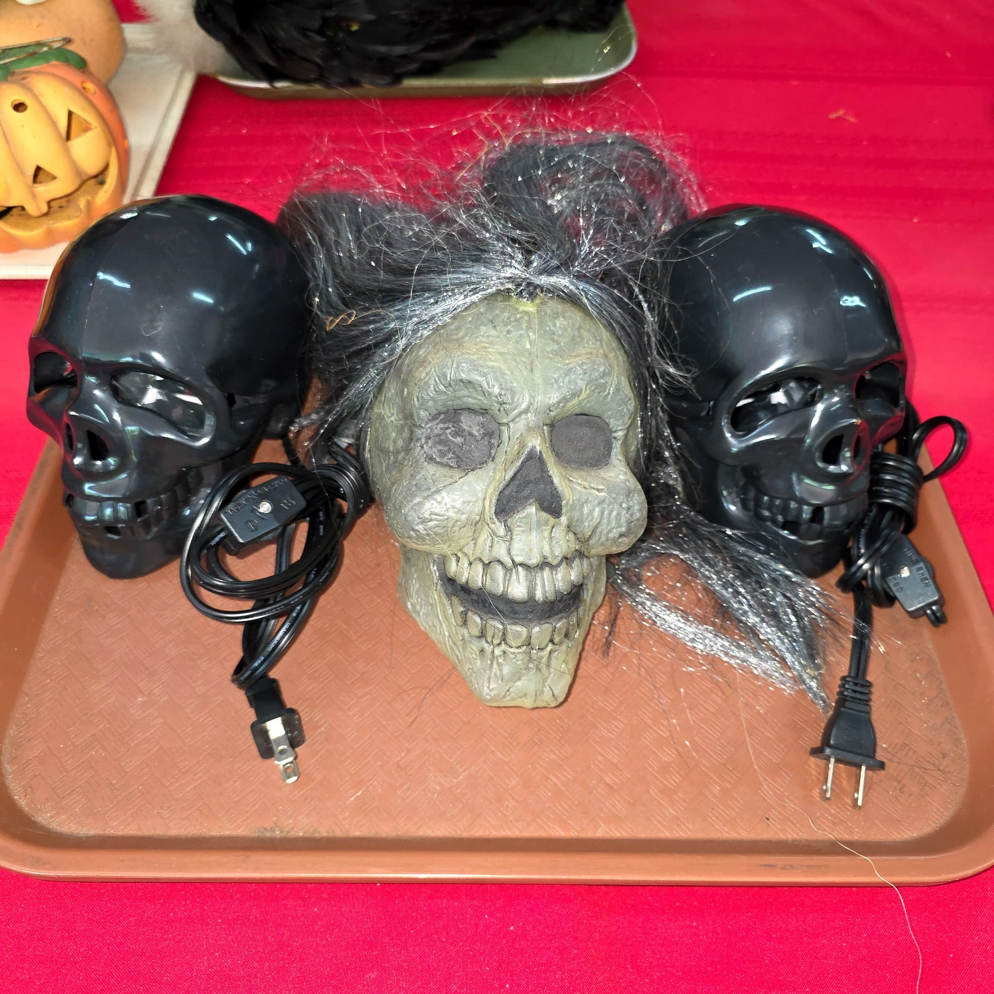Halloween Skull Decoration with Black Strobe Lights