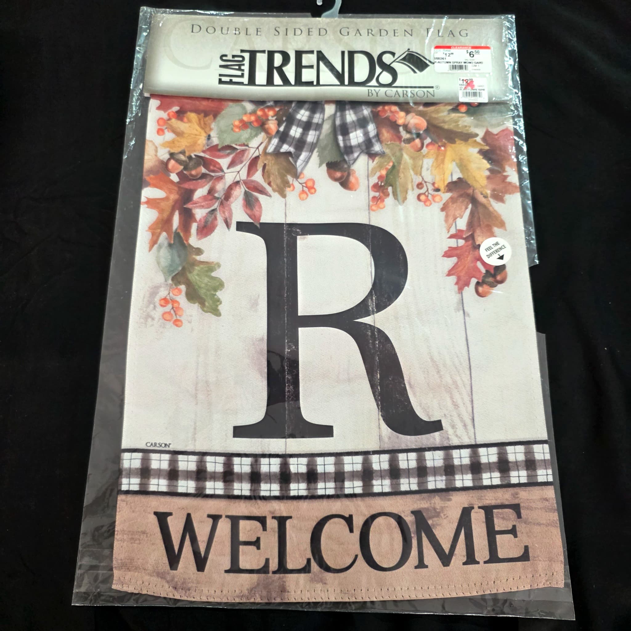 Flag Trends by Carson Monogram R Fall Garden Flag