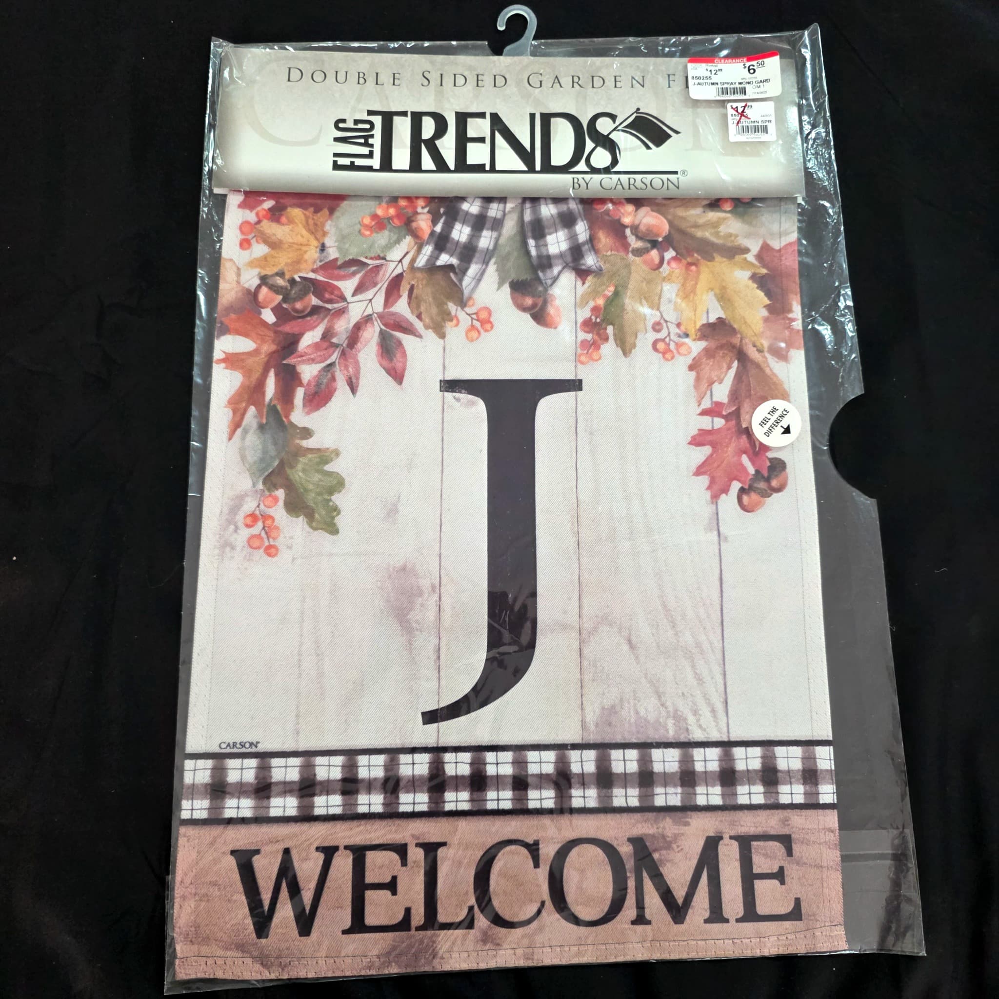 Flag Trends by Carson Monogram J Autumn Garden Flag