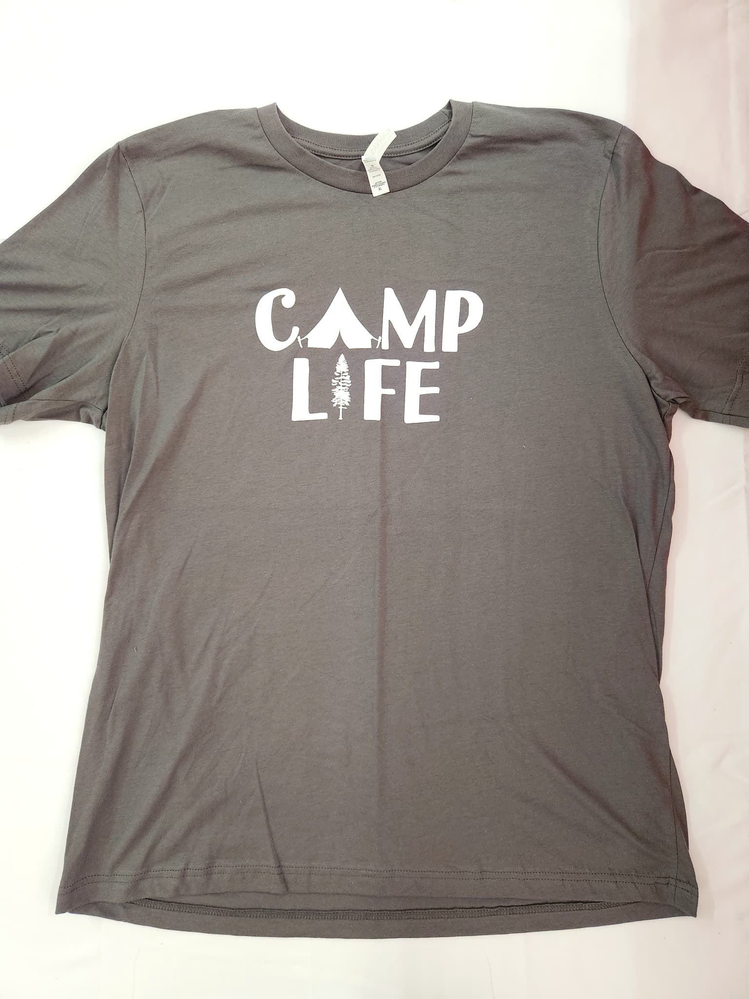 Camp Life Graphic T-Shirt, Size XL, Gray
