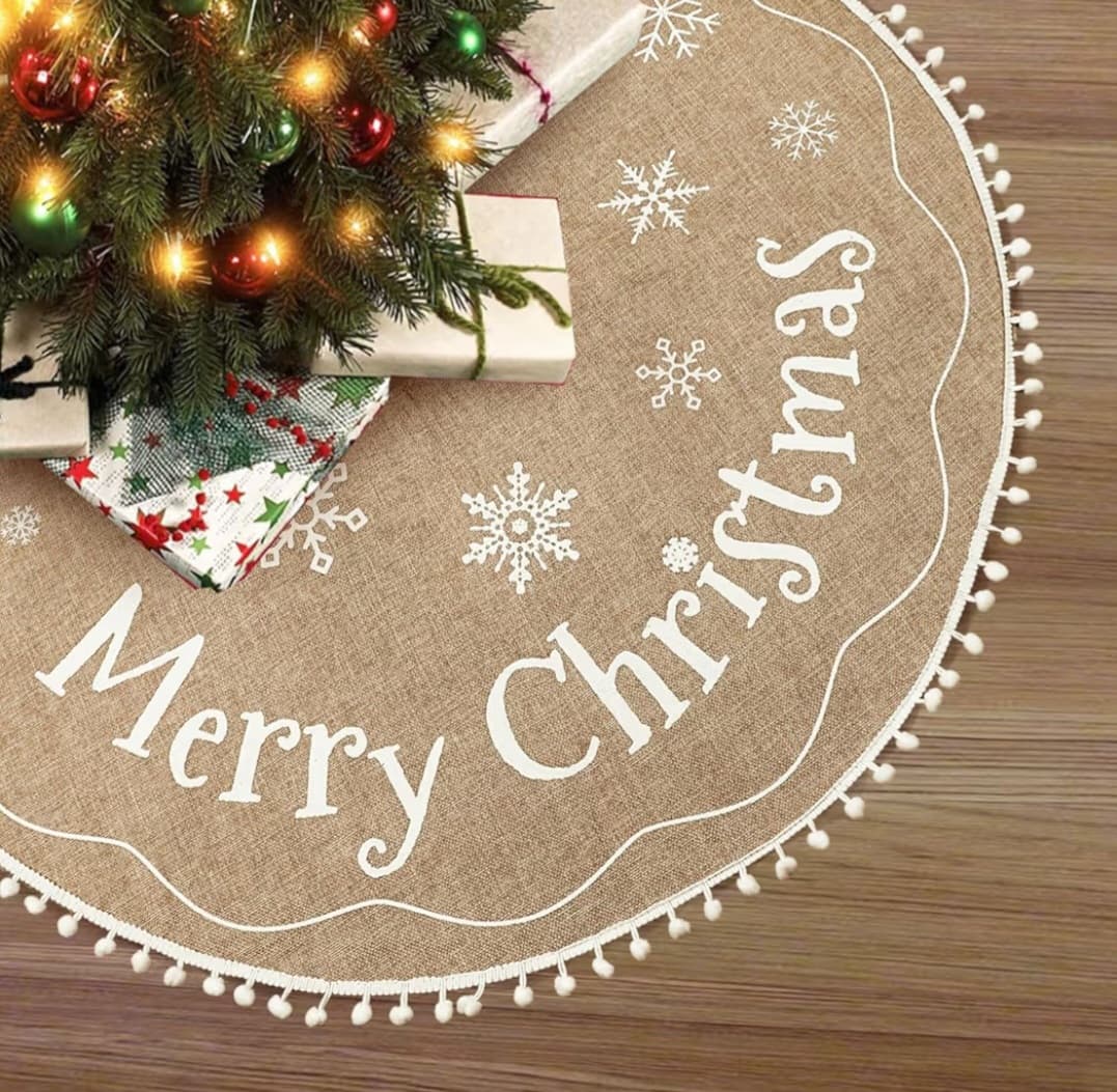 Burlap Christmas Tree Skirt (48 inch)