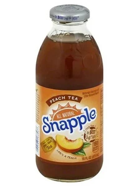 Snapple Peach Tea Limited Edition 16 oz.Glass Bottles (Case of 12)