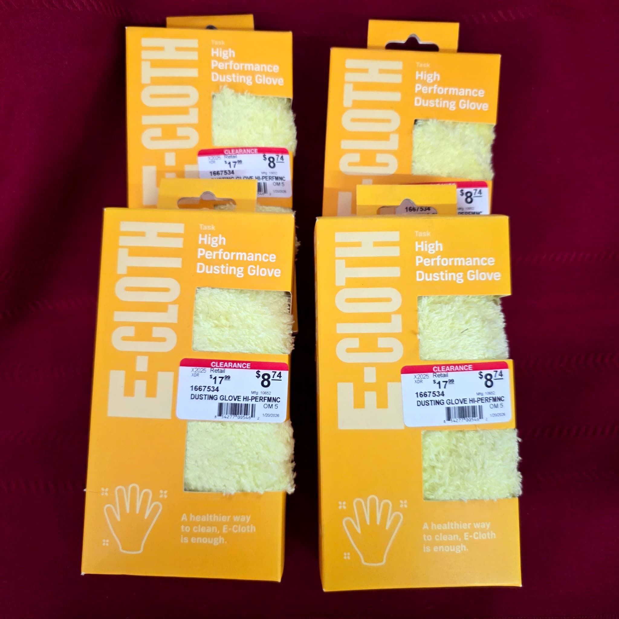 E-Cloth High Performance Dusting Gloves, Set of 4
