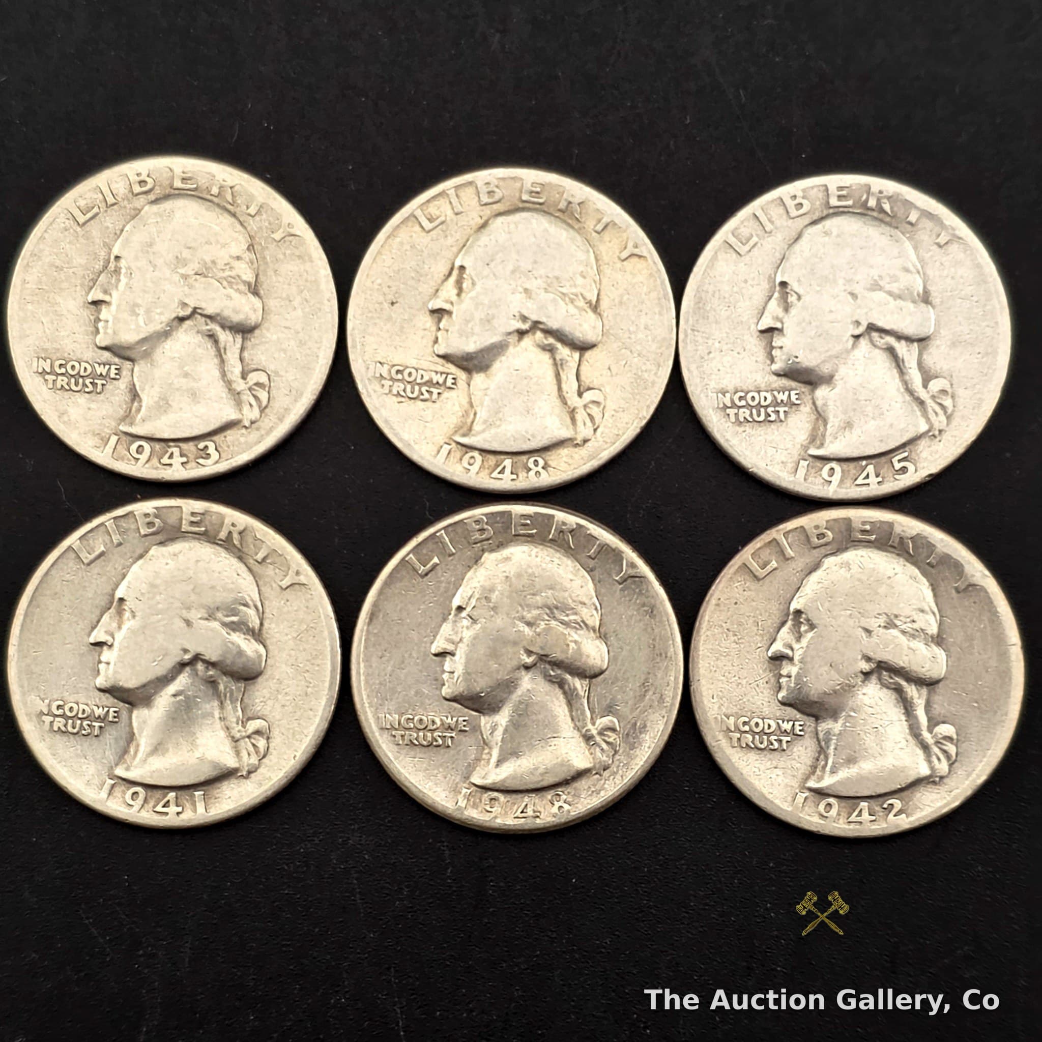 Washington Silver Quarters, Lot of 6 โ Denver Mint, Assorted Dates