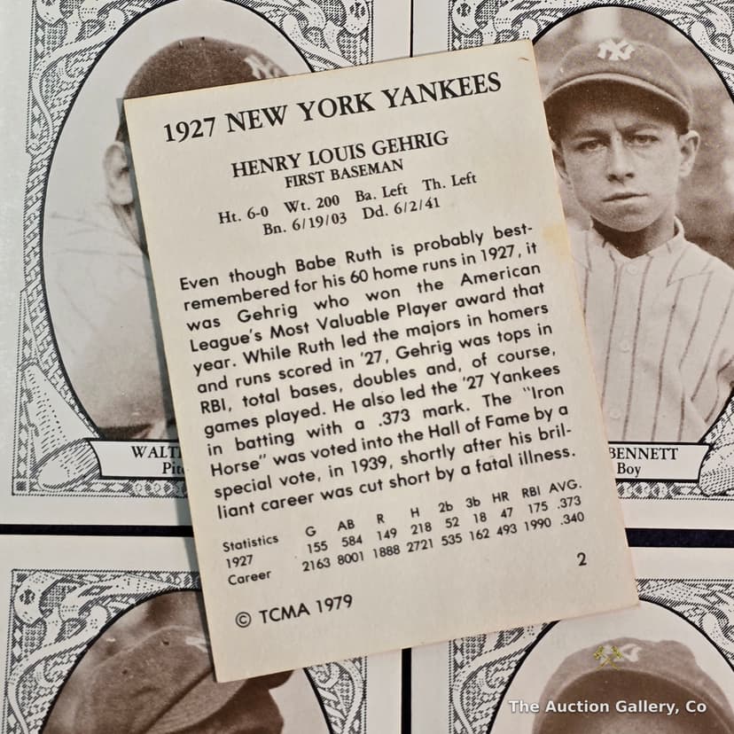 1927 New York Yankees Reprint Card Set, 31 Cards โ photo 8