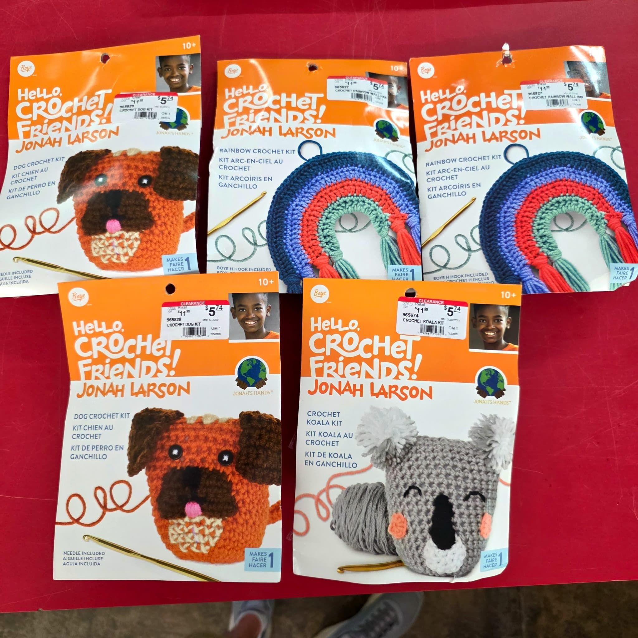 Hello Crochet Friends Kits by Jonah Larson, Set of 5