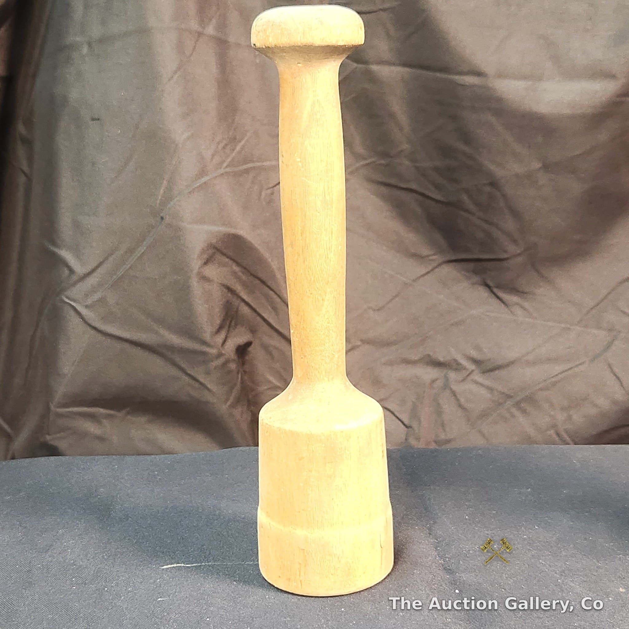 Vintage Wooden Mallet Pestle, Turned Wood, ~11"