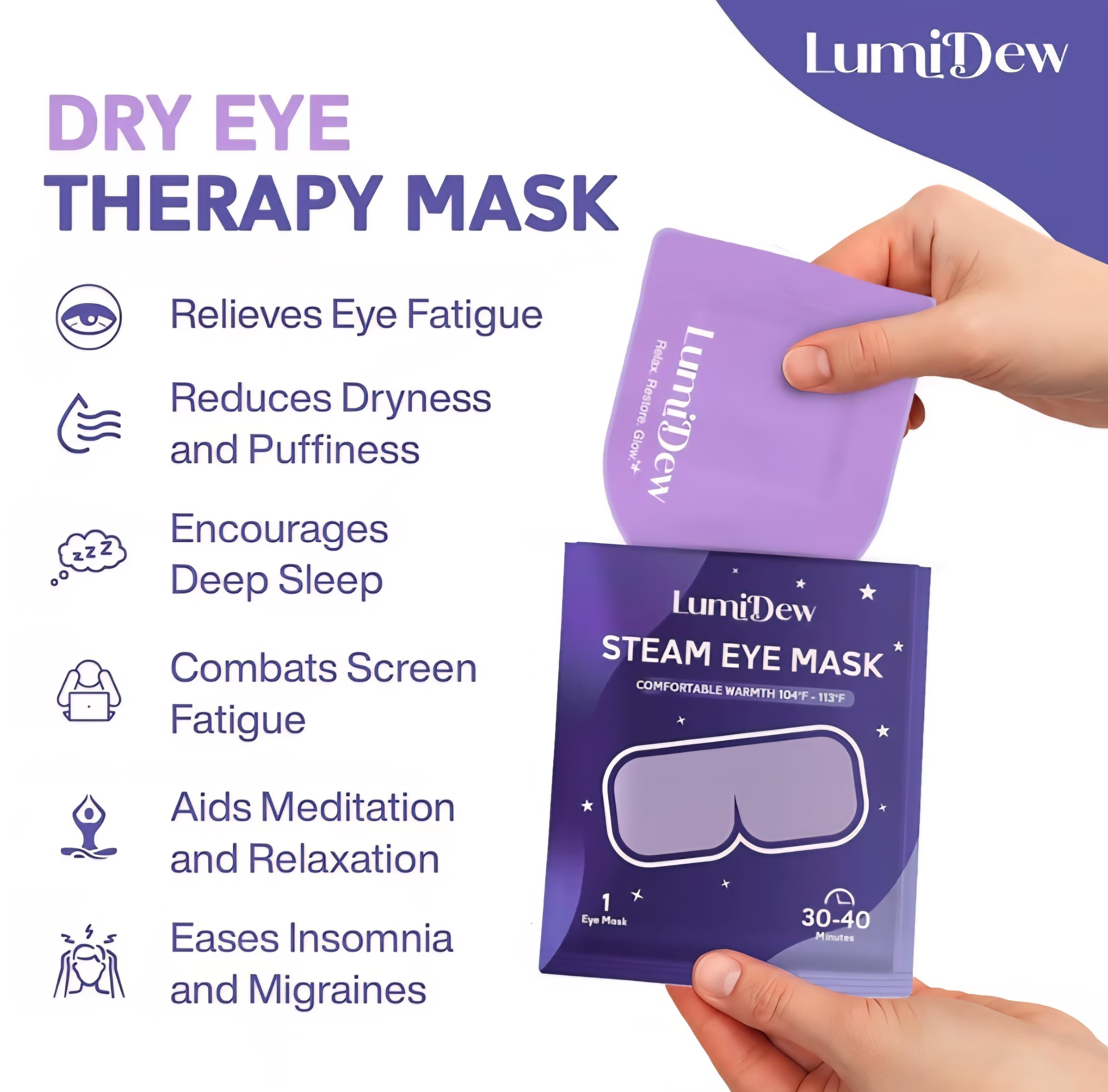 14pc Steam Eye Mask, Self Heating, Warm Compress for Eyes