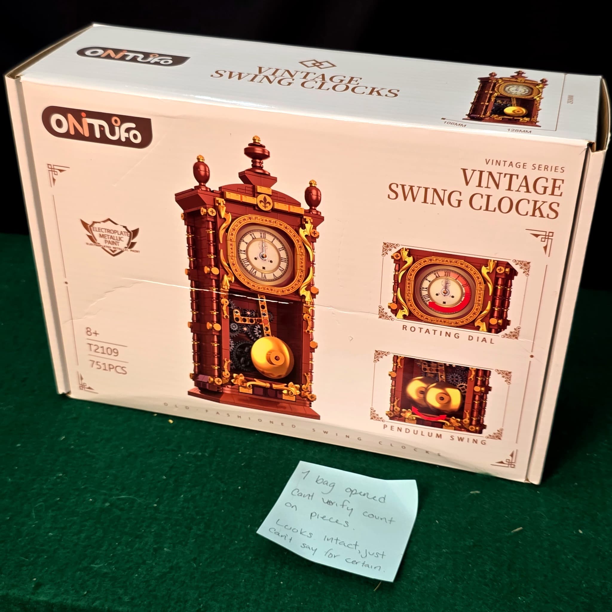 Onitufo Vintage Swing Clock Building Set, 751 Pieces