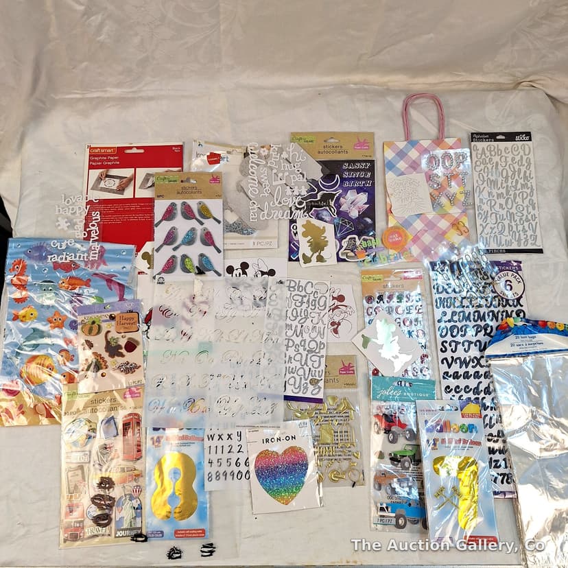 Craft Supply Lot β Stickers, Balloons, Alphabet Sheets & More