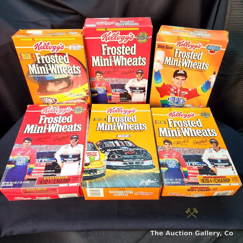Kellogg's Frosted Mini-Wheats NASCAR Collector Cereal Boxes, Set of 6