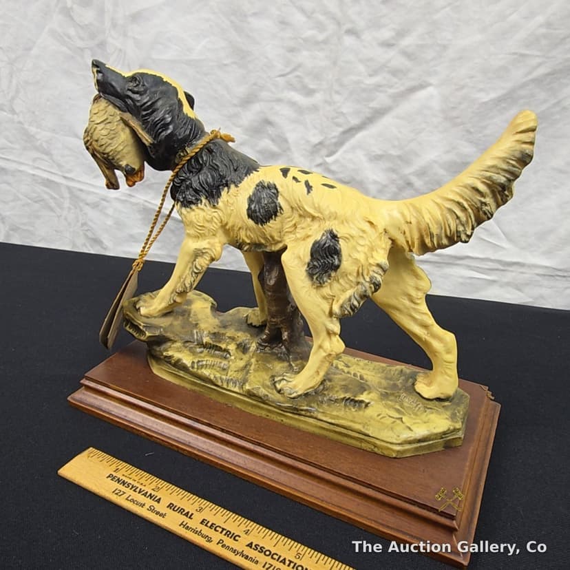 A. Santini Capodimonte Hunting Dog with Bird Figurine โ photo 3