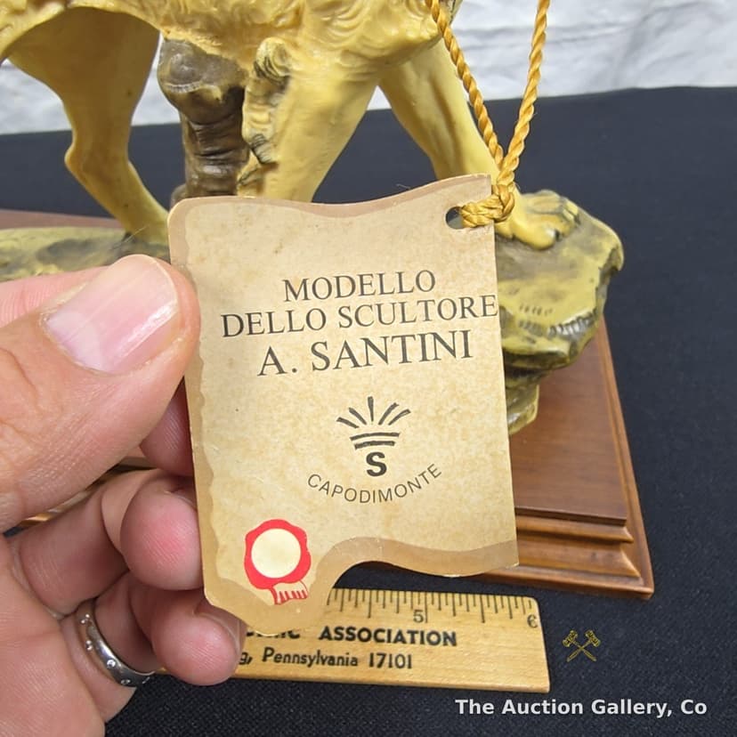 A. Santini Capodimonte Hunting Dog with Bird Figurine โ photo 6