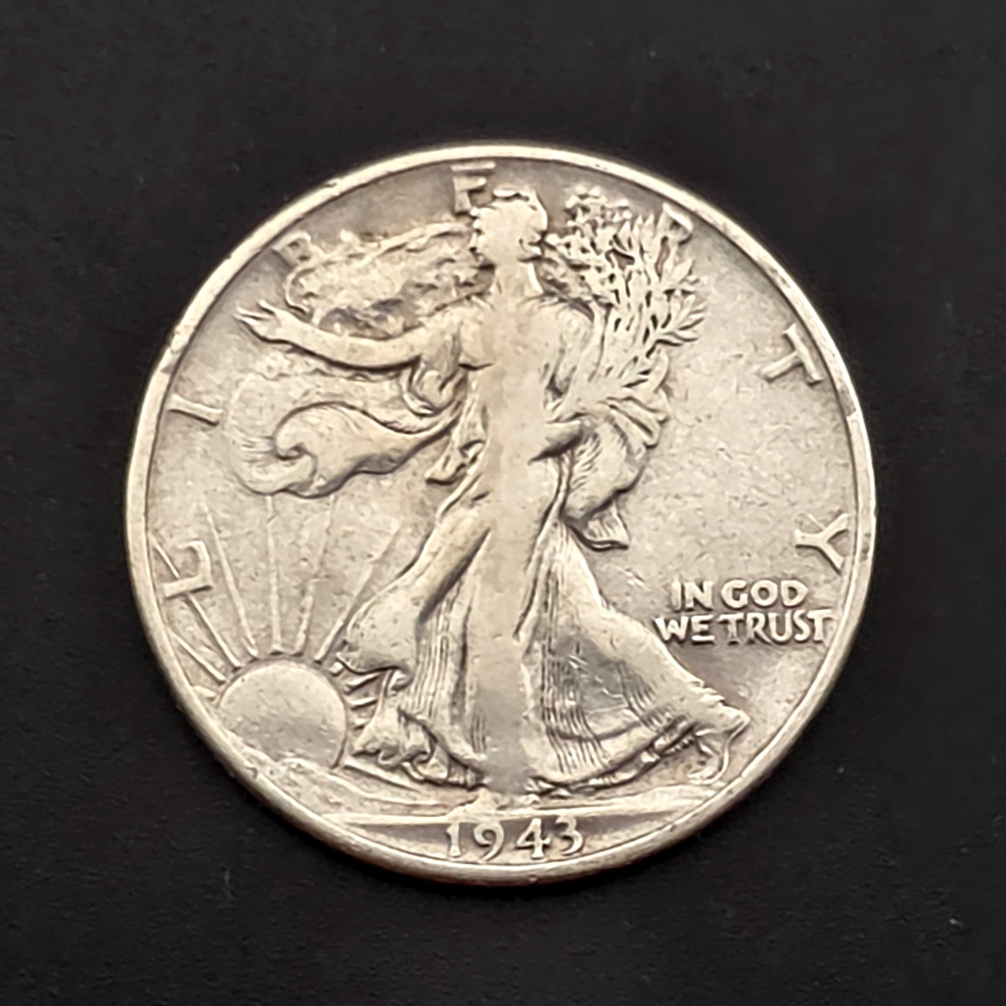 1943 Walking Liberty Half Dollar, 90% Silver