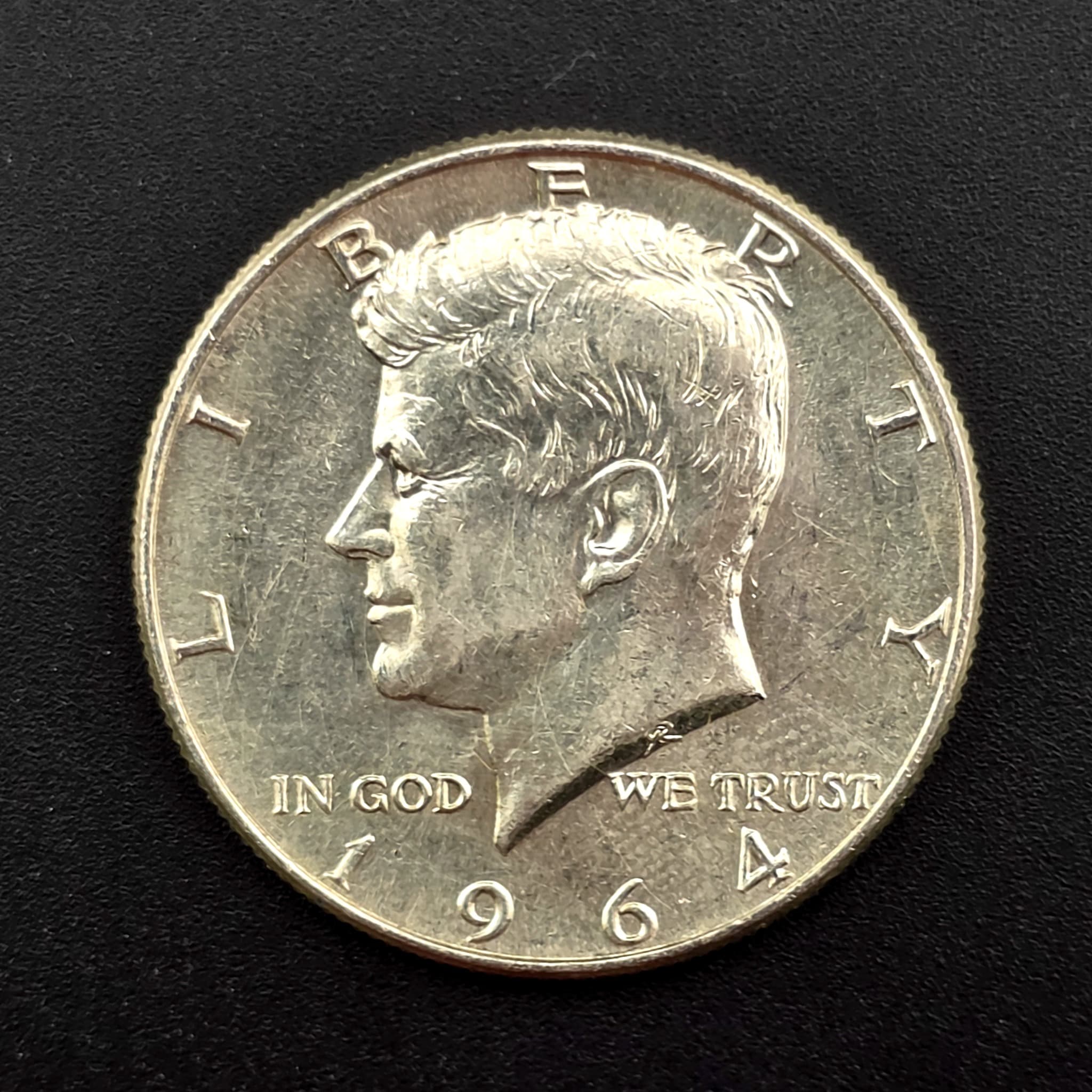 1964 Kennedy Half Dollar, 90% Silver