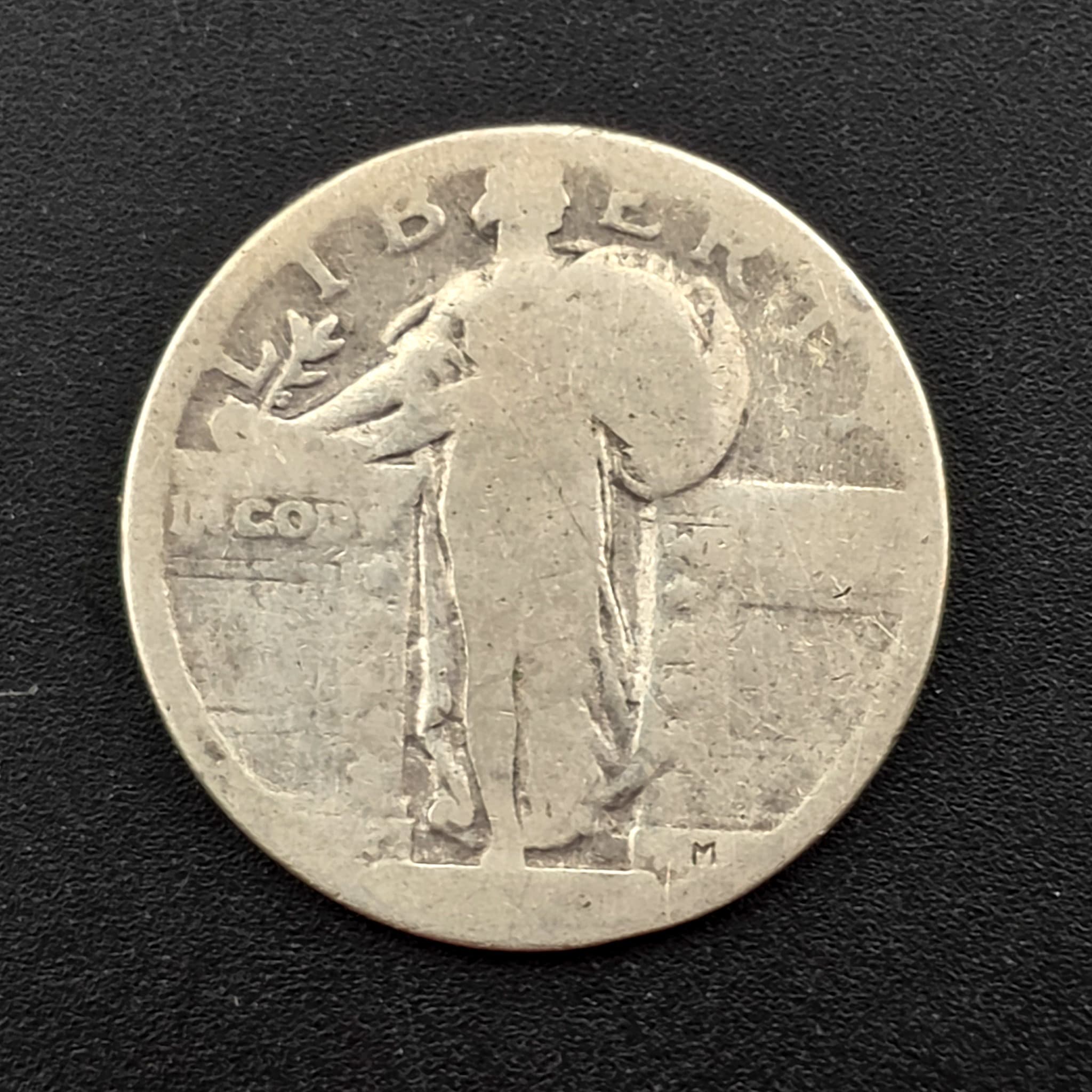 Standing Liberty Silver Quarter, Date Worn, 90% Silver