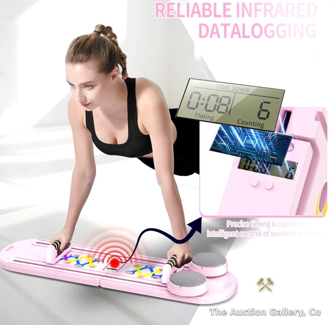 6-in-1 Pilates Abs Board with LCD Counter, Pink, New in Box