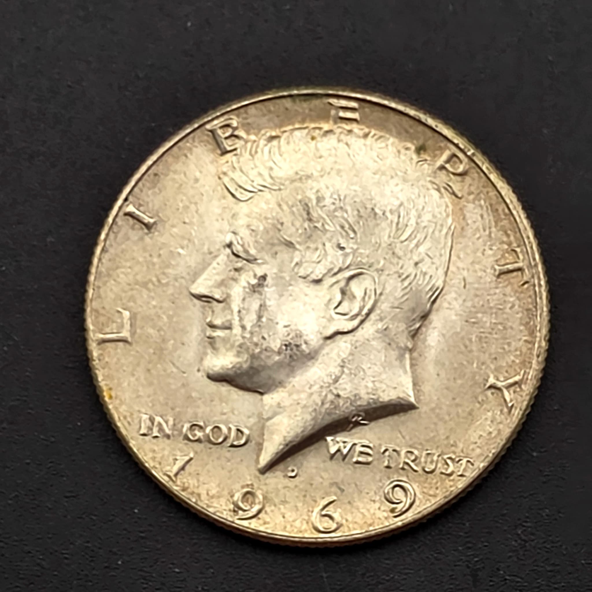 1969-D Kennedy Half Dollar, 40% Silver