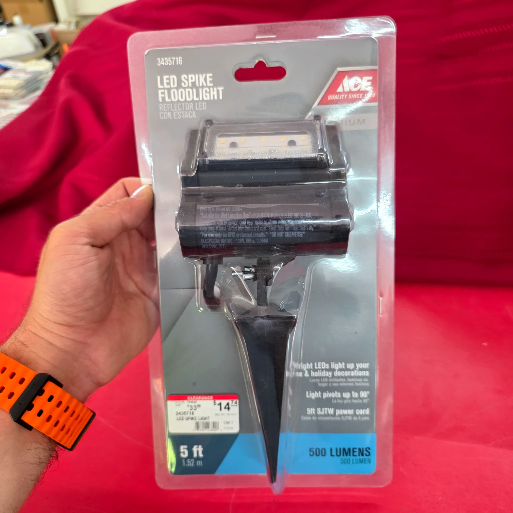 ACE LED Spike Floodlight, 500 Lumens, Brand New