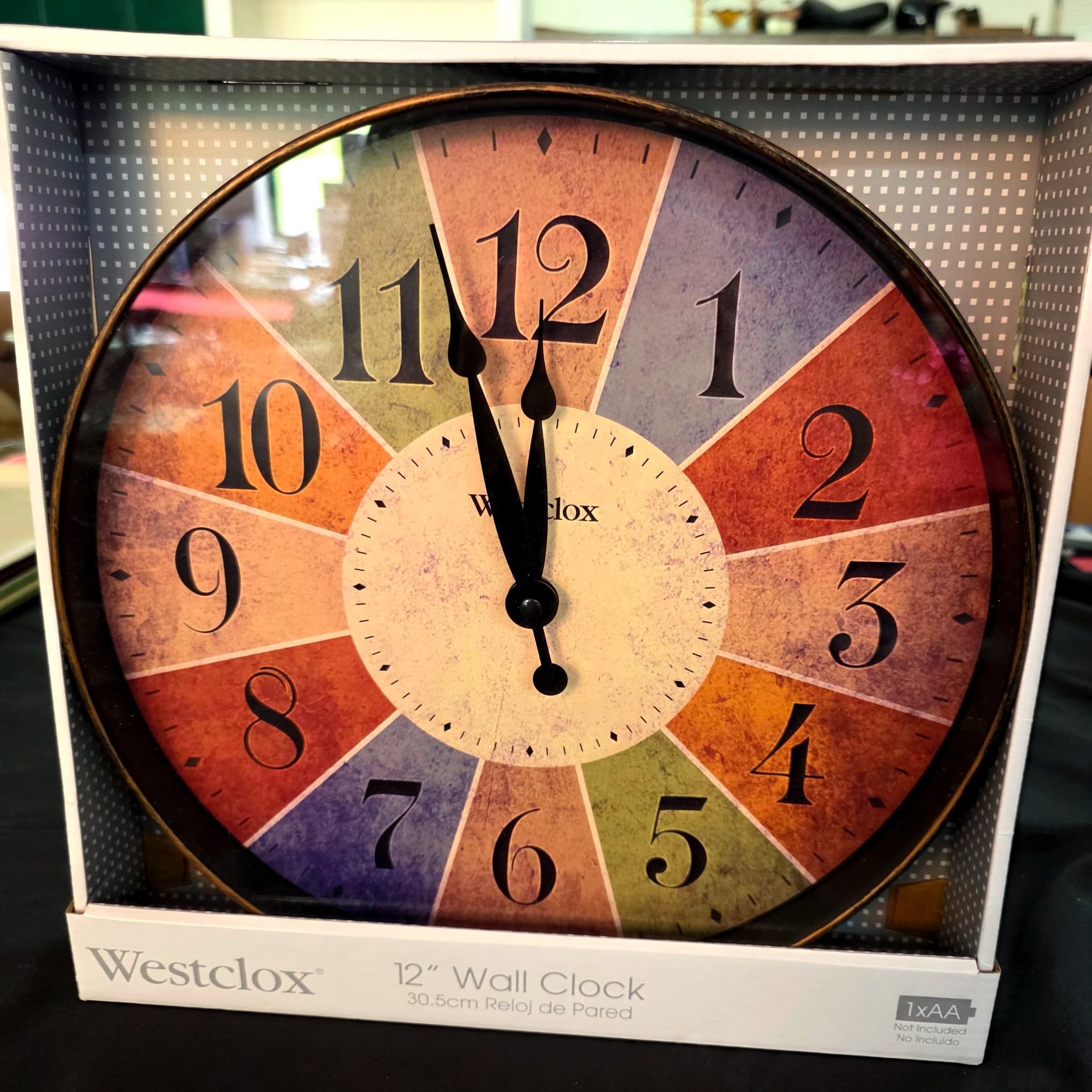 Westclox 12" Colorful Wall Clock, Brand New