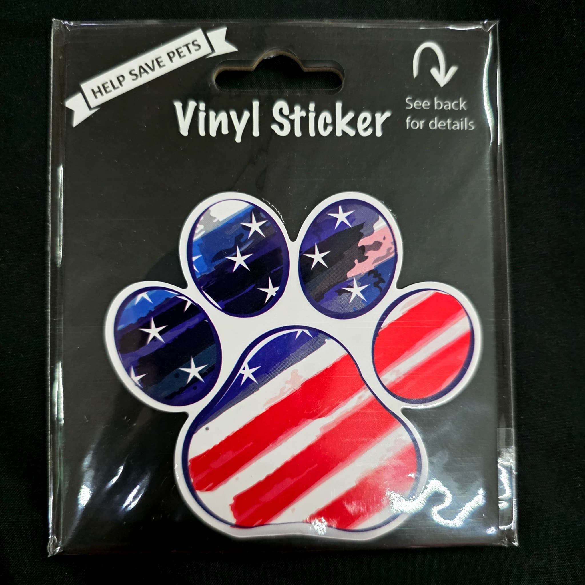 American Flag Paw Print Vinyl Sticker, Brand New