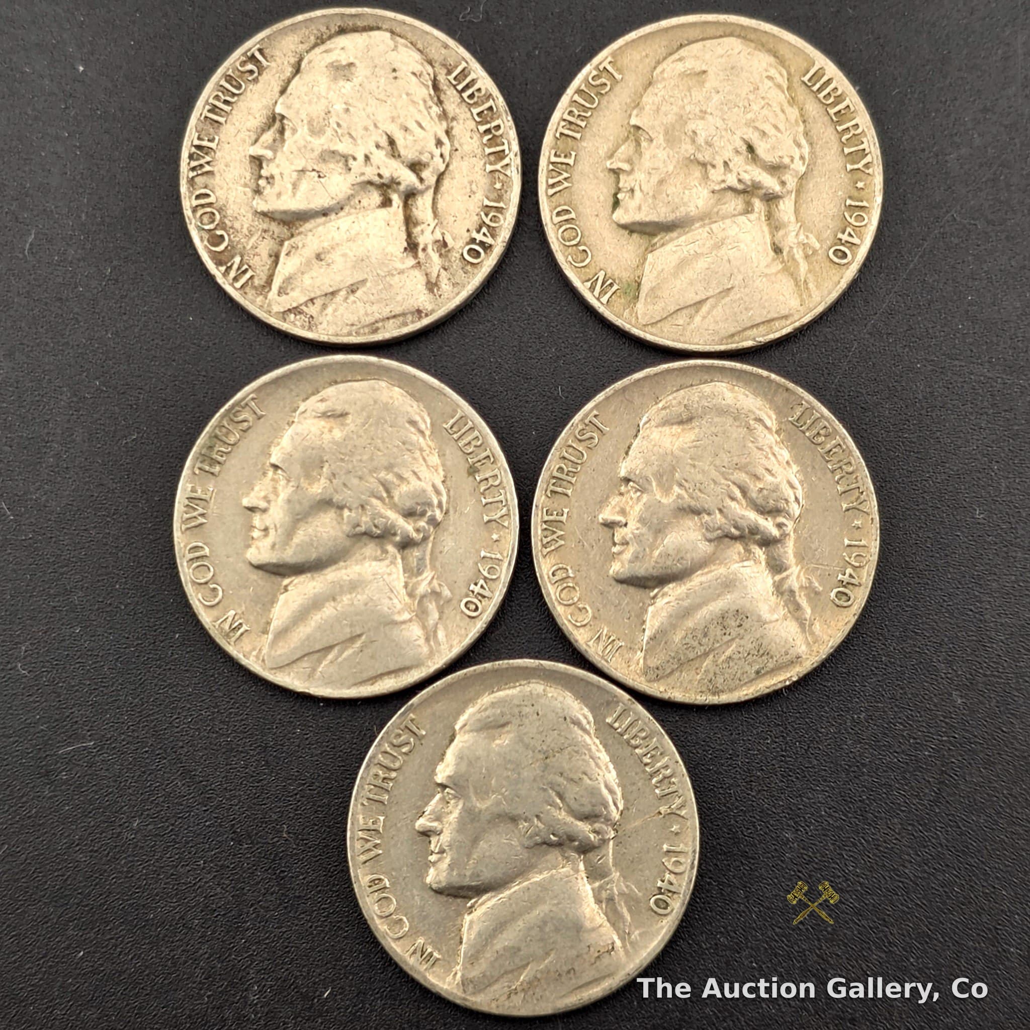 1940 Jefferson Nickel, Set of 5 โ Mixed Mint Marks