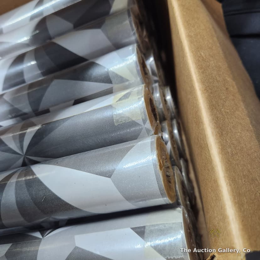 Geometric Wallpaper Rolls, Gray & White, Lot of 20 β photo 3