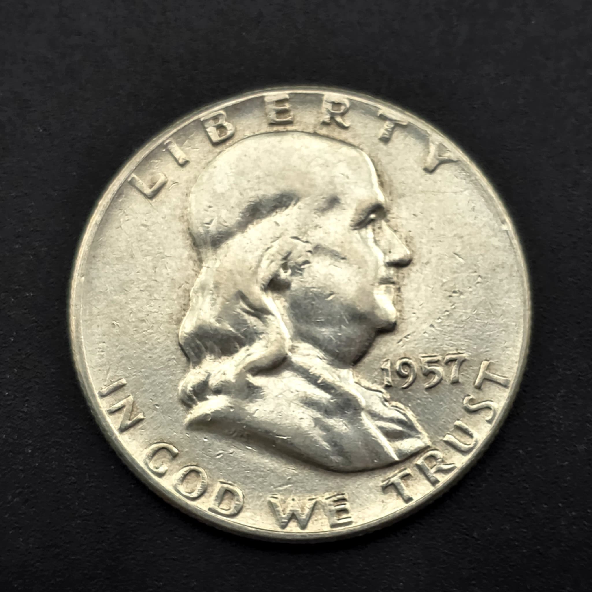 1957 Franklin Half Dollar, 90% Silver