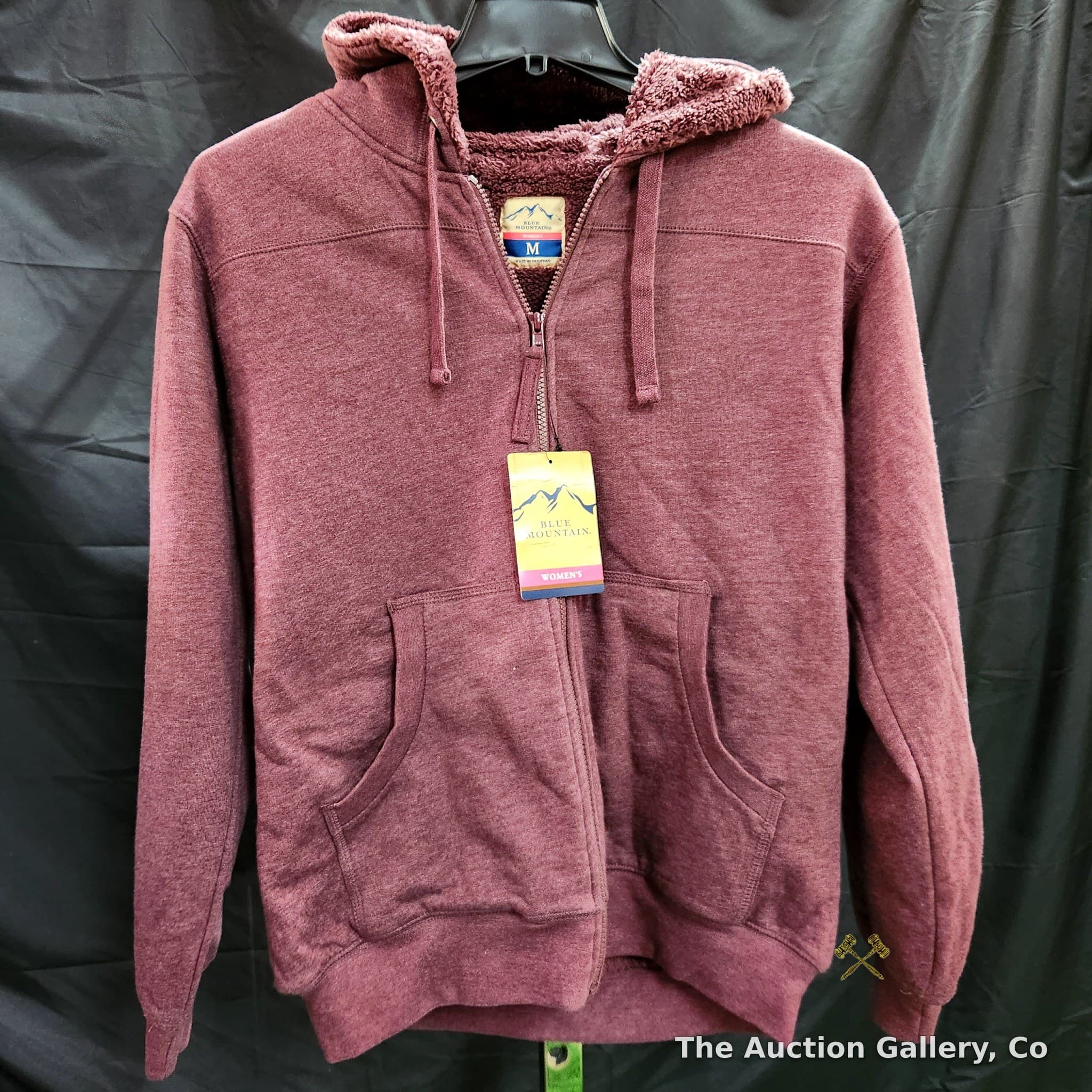 Blue Mountain Women's Sherpa-Lined Zip Hoodie, Size M, NWT