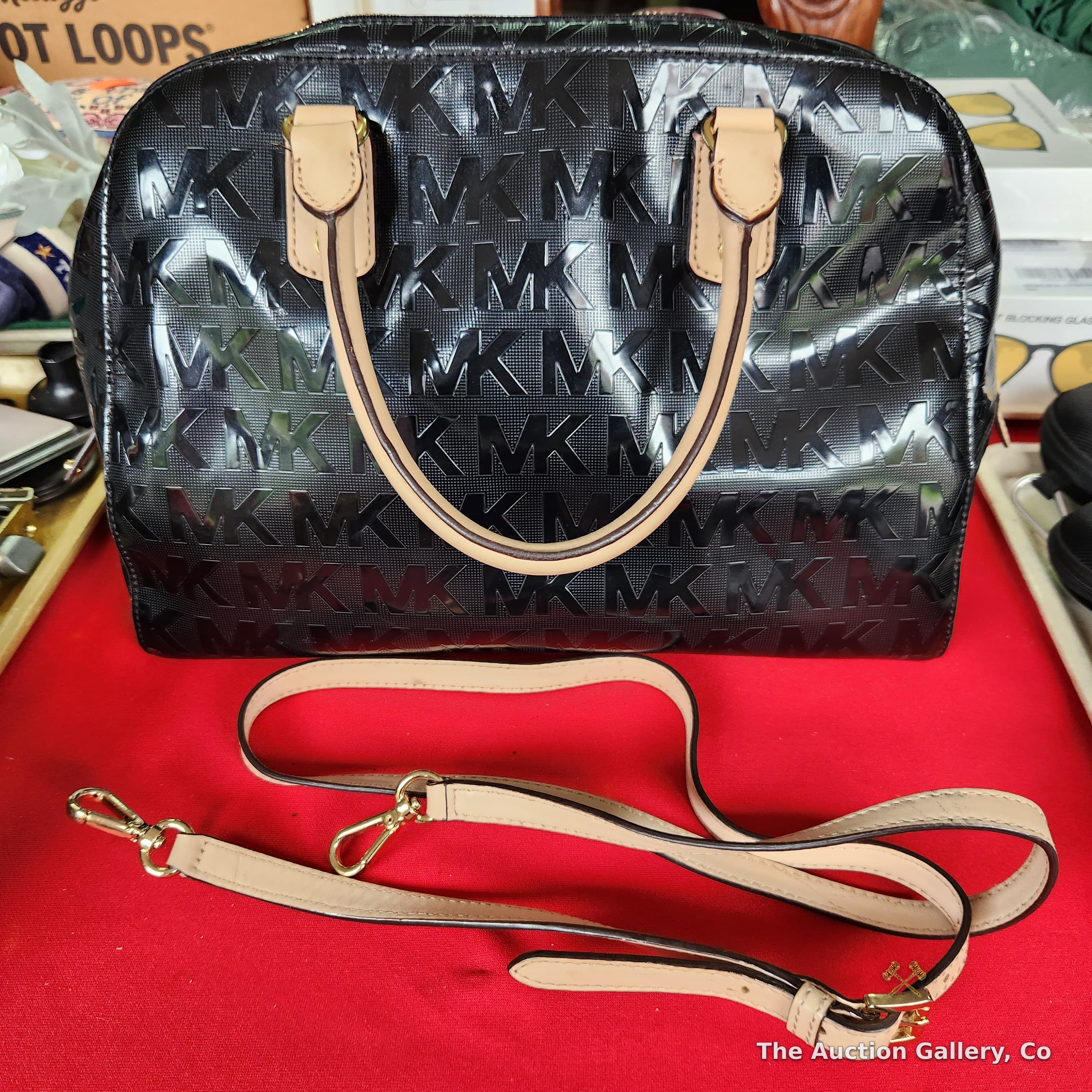 Michael Kors MK Monogram Dome Satchel with Crossbody Strap