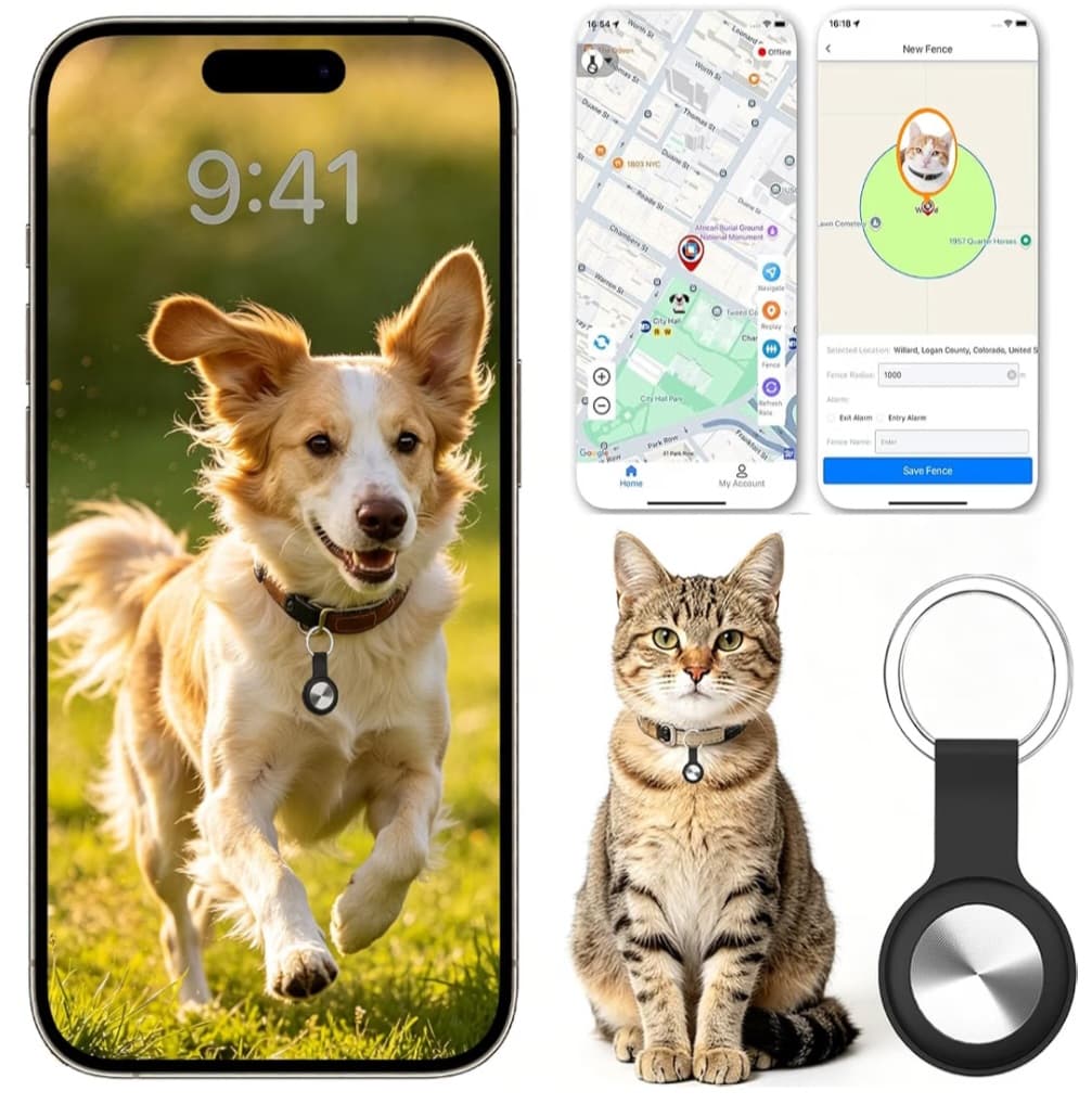 Smart GPS Tracker for Pets - Waterproof and Drop | No Subscription (Android & iOS)