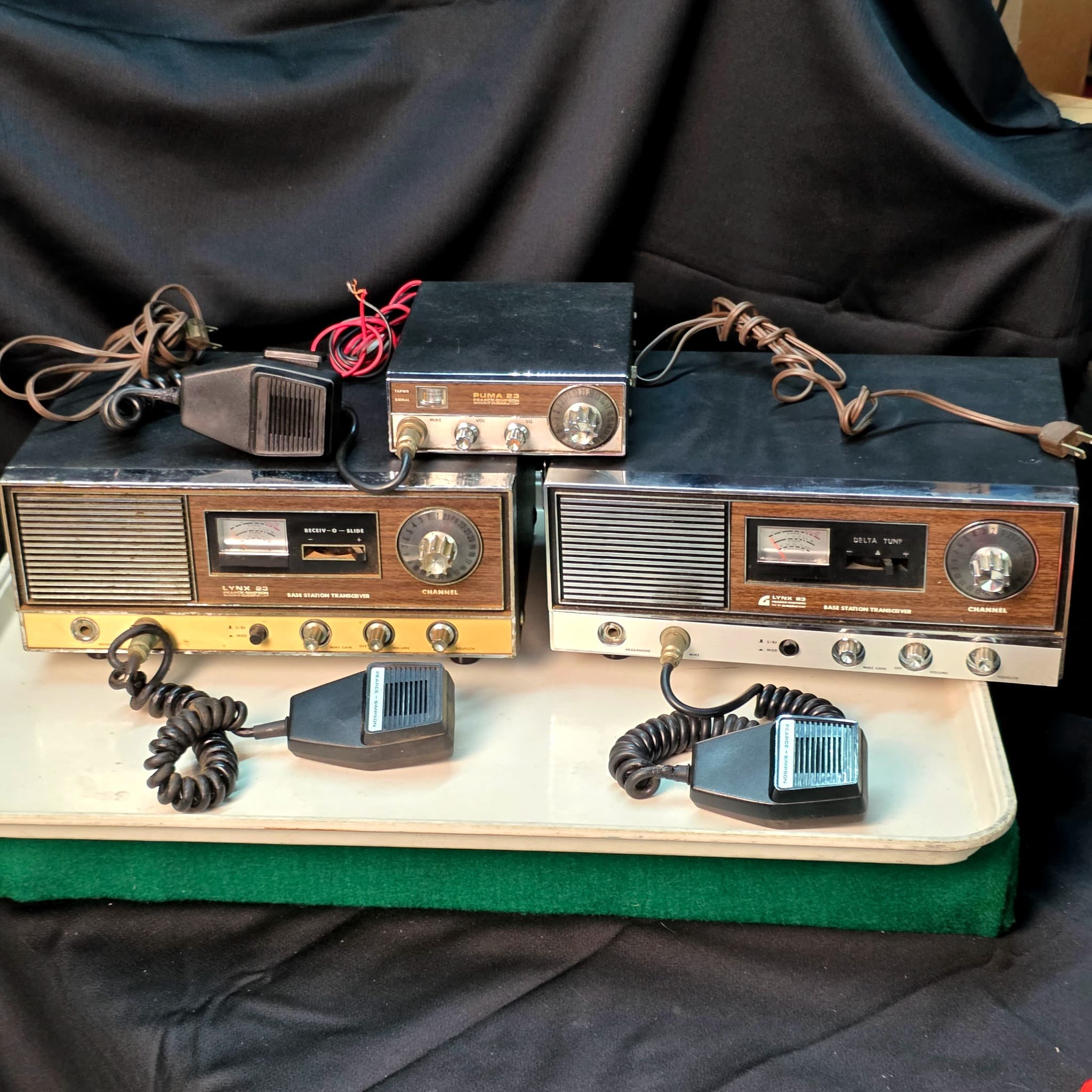 Vintage CB Radio Lot โ 2 Lynx 23 Base Stations & Puma 23 Mobile