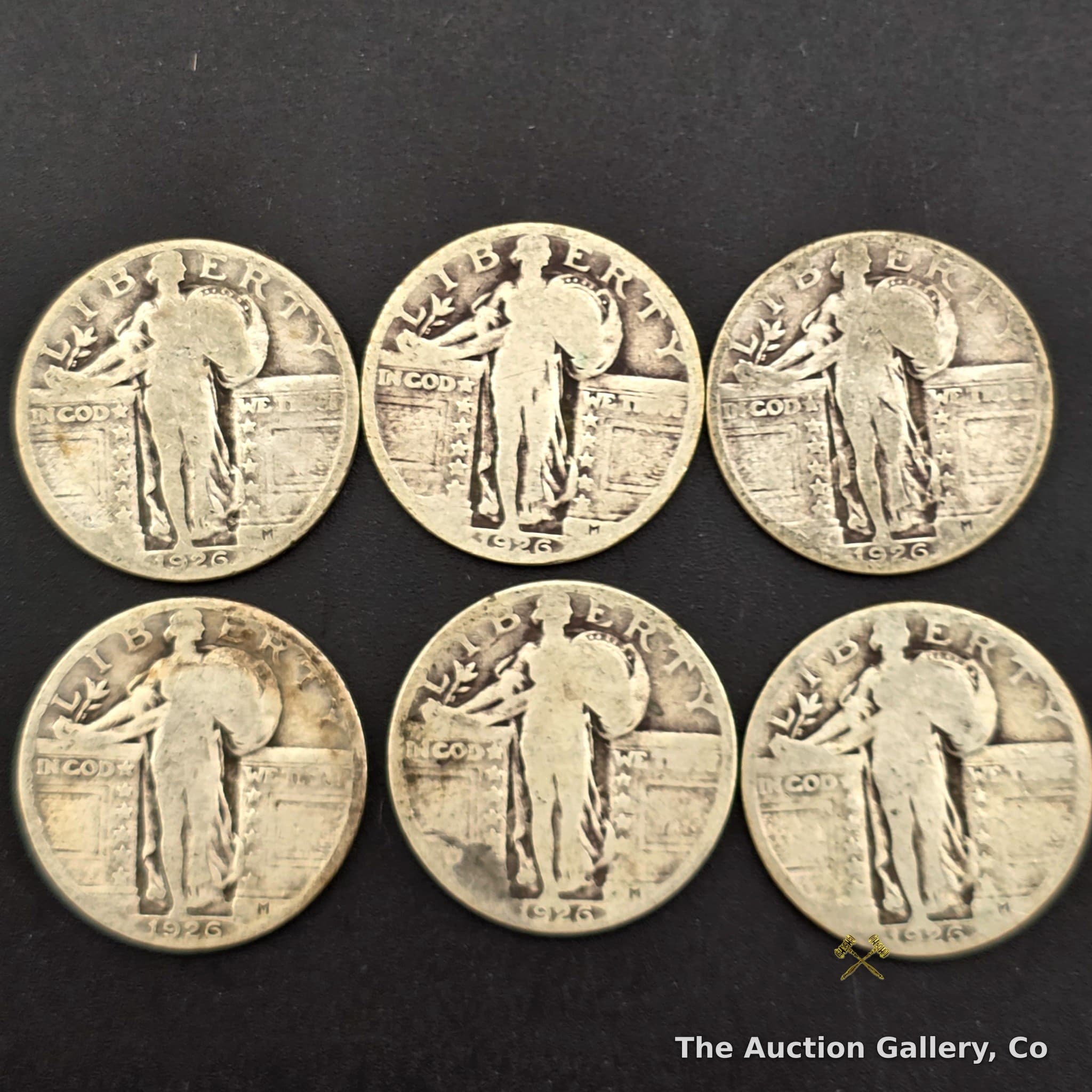 1926-D Standing Liberty Silver Quarters, Lot of 6