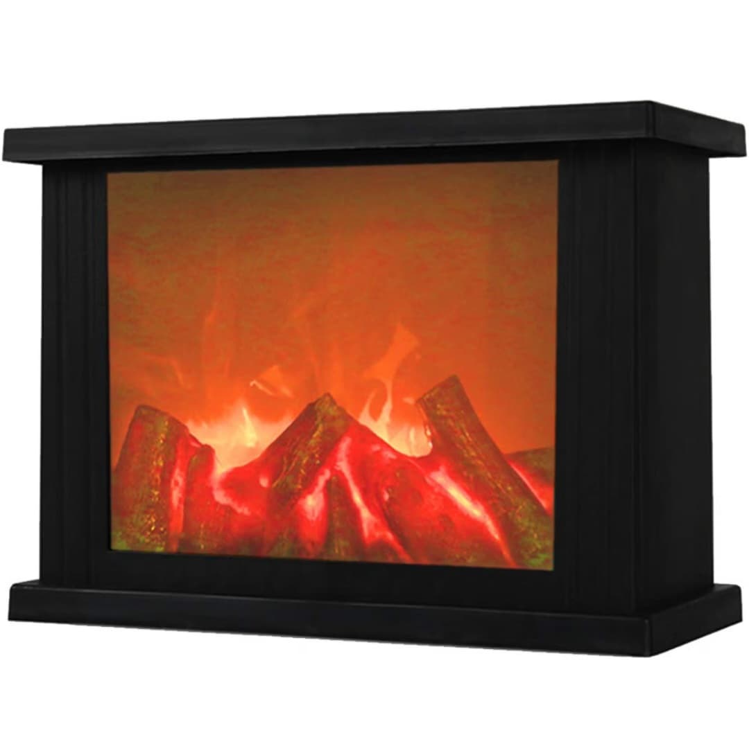 11x4.7x8 Inch Decorative Fireplace, Flameless Led, Battery Operated and USB Operated