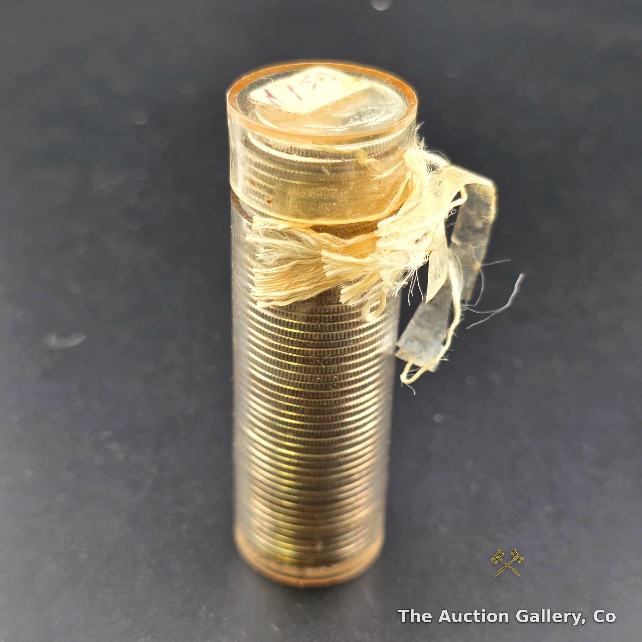 1957 Roosevelt Dime Roll, 90% Silver, Plastic Tube