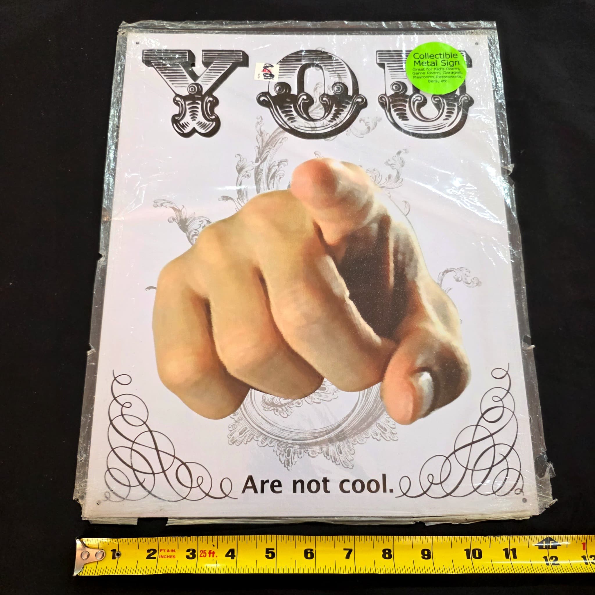 "You Are Not Cool" Novelty Metal Sign, 12x15