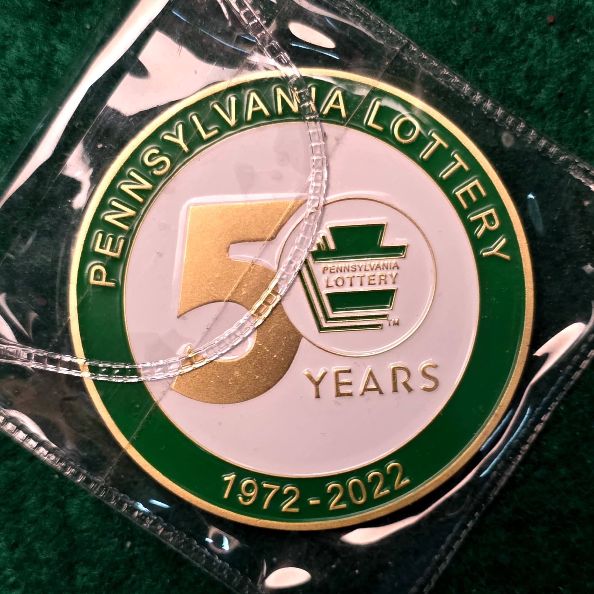 Pennsylvania Lottery 50th Anniversary Challenge Coin, 1972โ2022