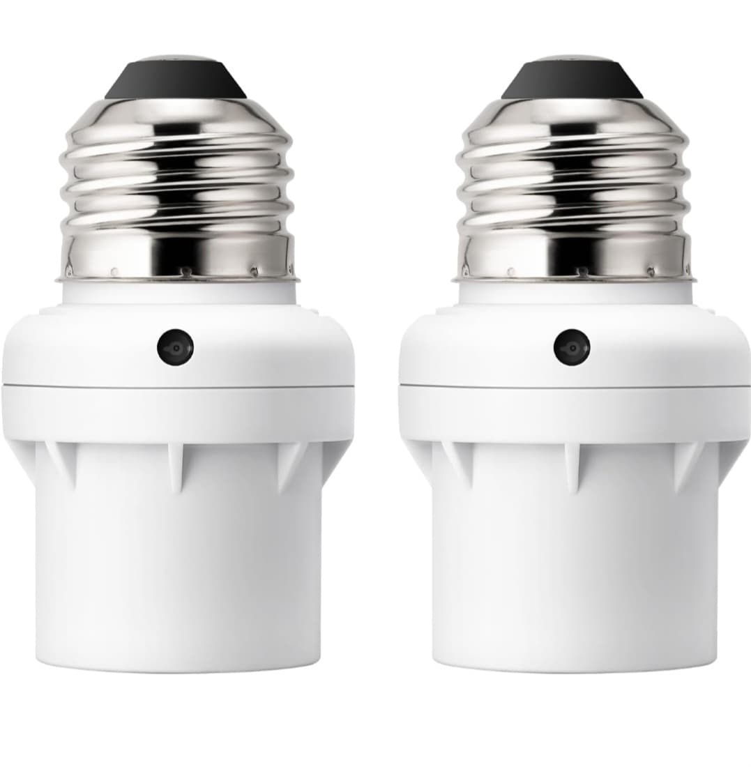 2 Pack Light Sensor Socket Adapters- Automatic Dusk to Dawn