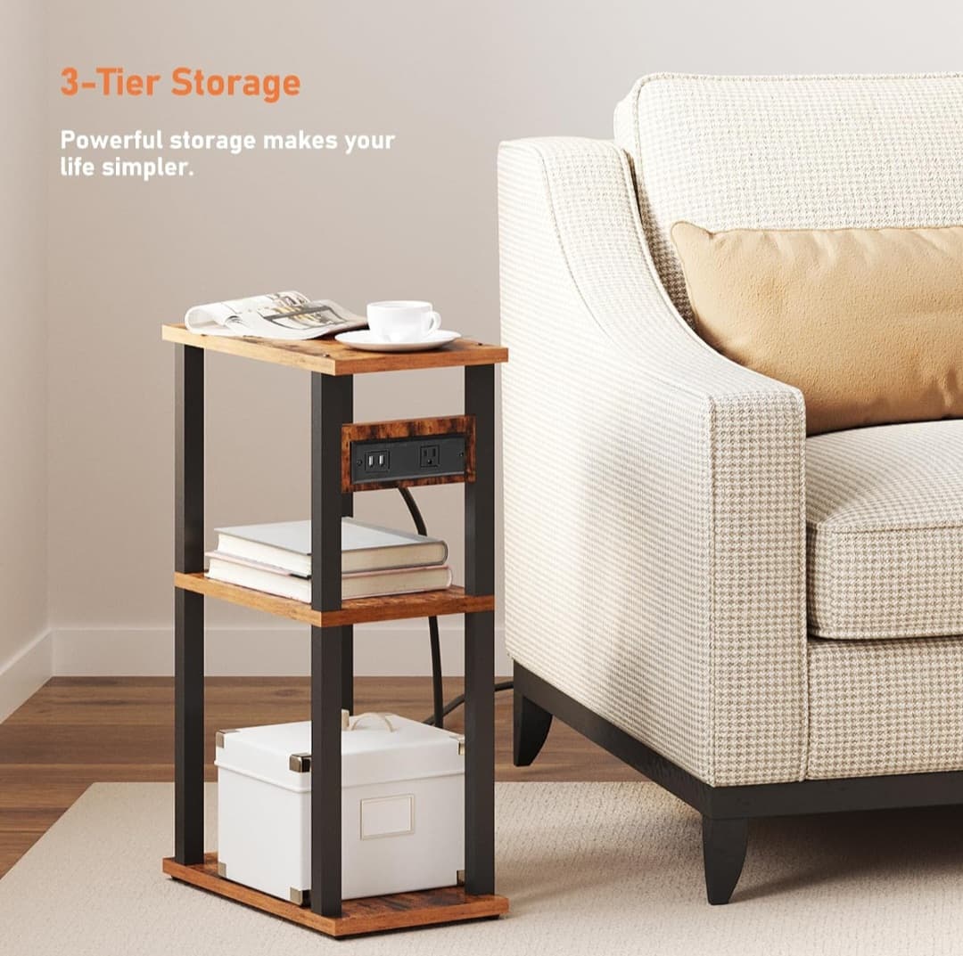 End Table with USB Ports & Outlet